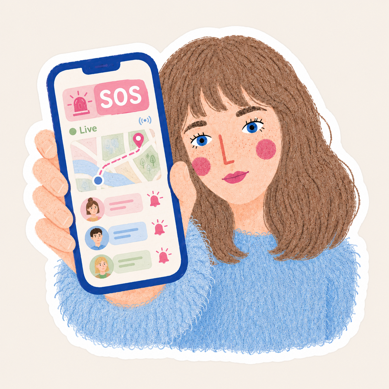 Your close ones get alerted sticker